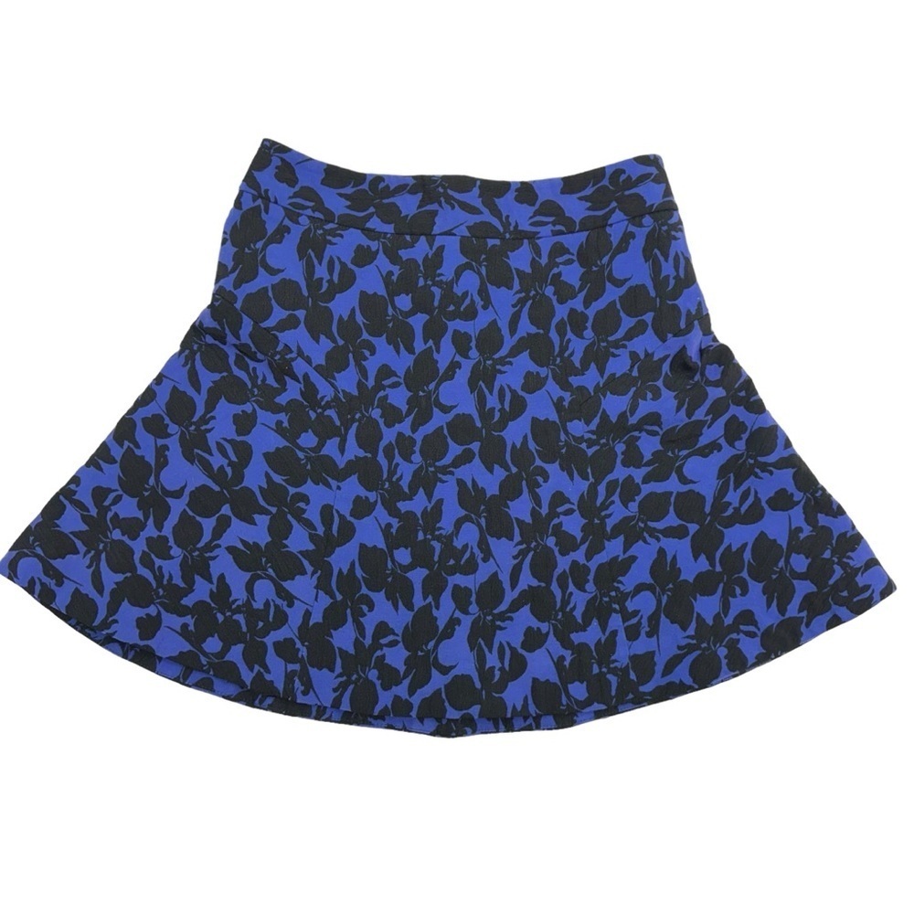 Express  Fit Flare Mini Skirt Size 4  Black Blue Lined
